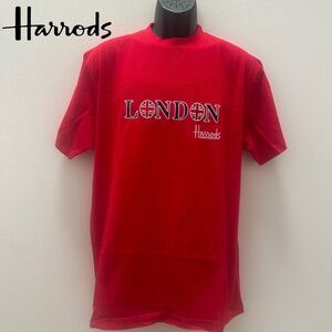 Harrod's Embroidered T Shirt Medium Gently worn 100% cotton 22" armpit to armpit